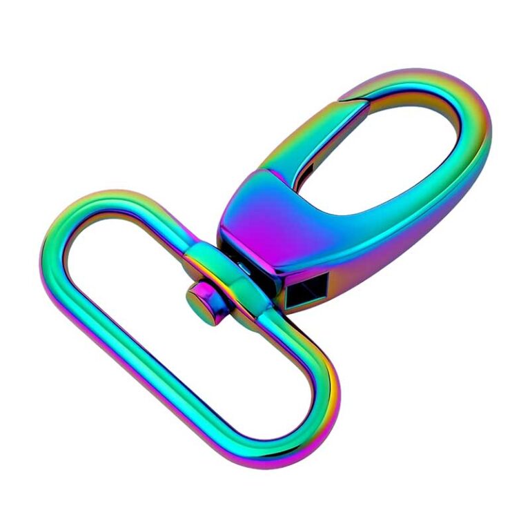 Rainbow finish rotating lobster clasp for bold fashion designs