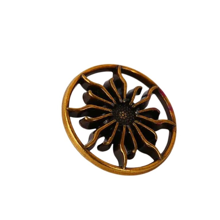 Brass chrysanthemum metal button