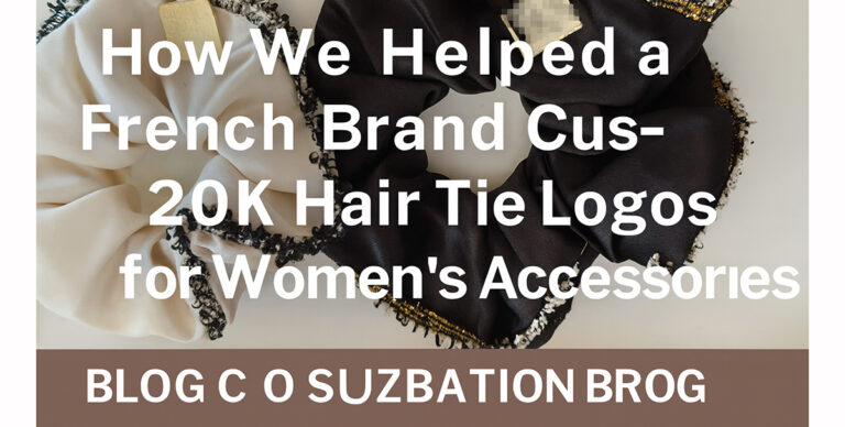 Custom logo hair scrunchies for French women’s brand shown in blog cover image