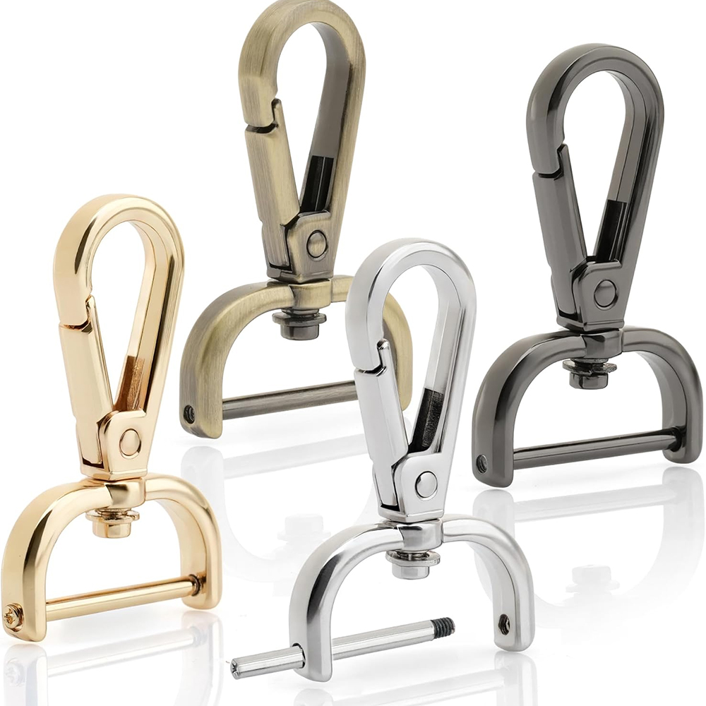 Handbag Hardware for Three color screw in swivel hook clasps in gold silver and black