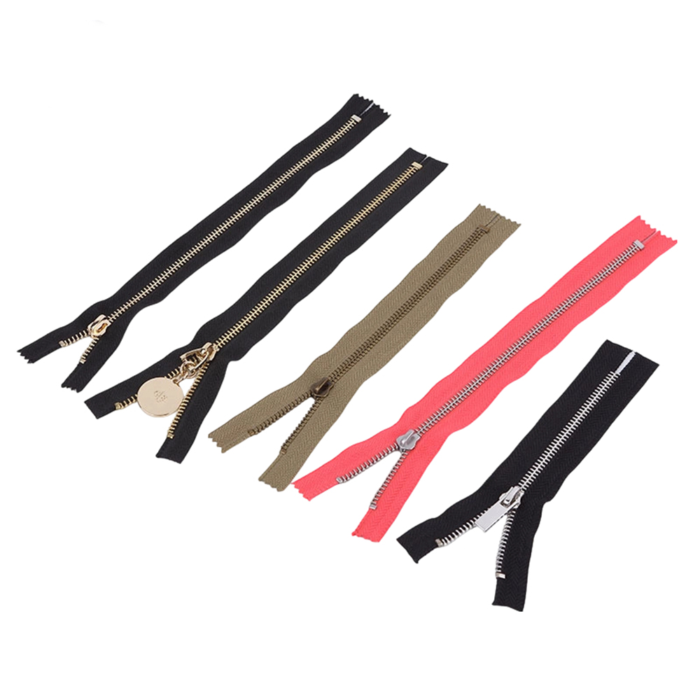 Wholesale 5# metal zipper assortment in black khaki and pink colors