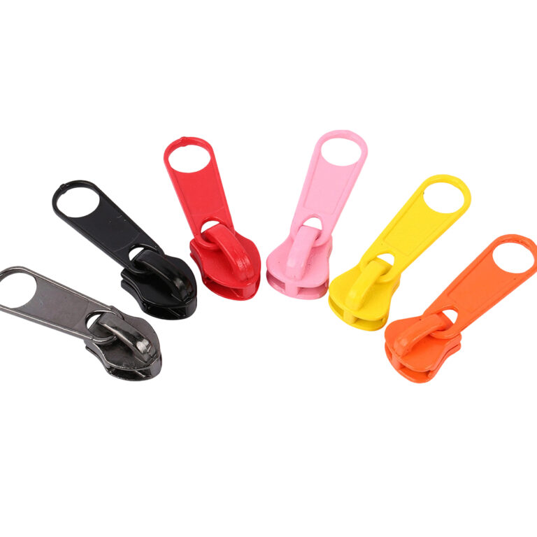 Custom zipper sliders with oval pull tab in assorted bright colors