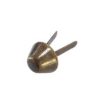 Single antique bronze Metal Cone Brads showing the sturdy cone shape and split pin structure.