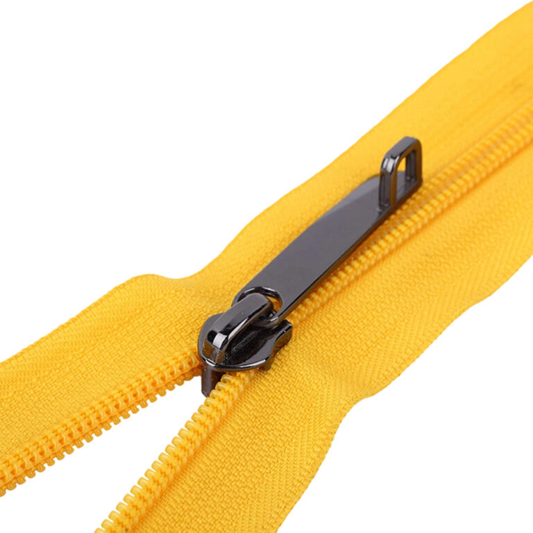 Explosion proof double layer zipper tapes in light blue grey and yellow featuring anti puncture dual metal sliders