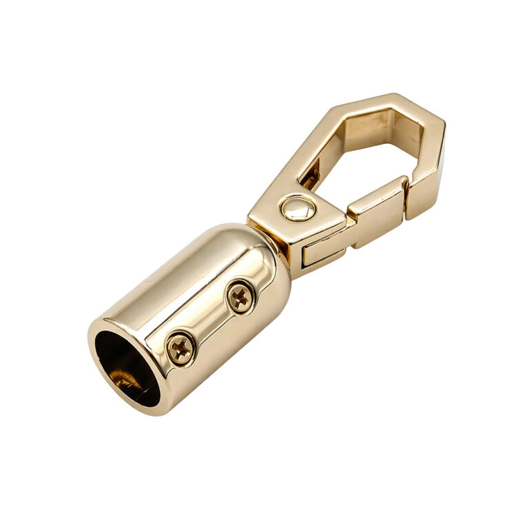 Gold metal cord end hook for luxury handbag tassels and rope strap accessories