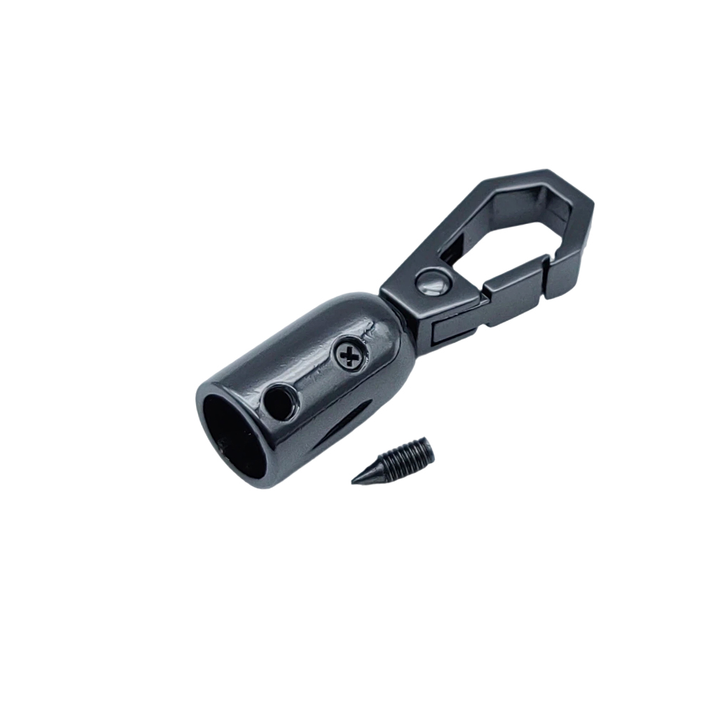 Gunmetal metal cord end hook for luxury bag strap and rope connector hardware