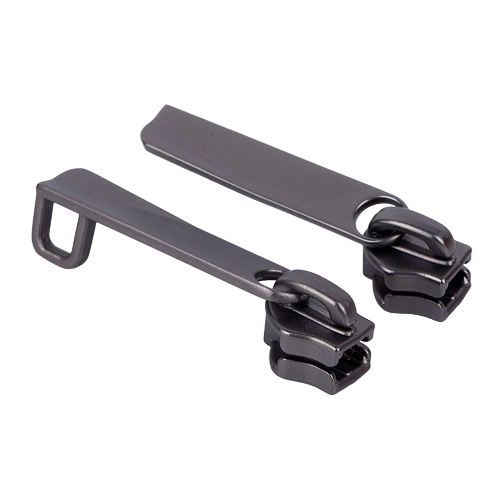 Gunmetal zipper puller with sleek metal slider for handbag repair