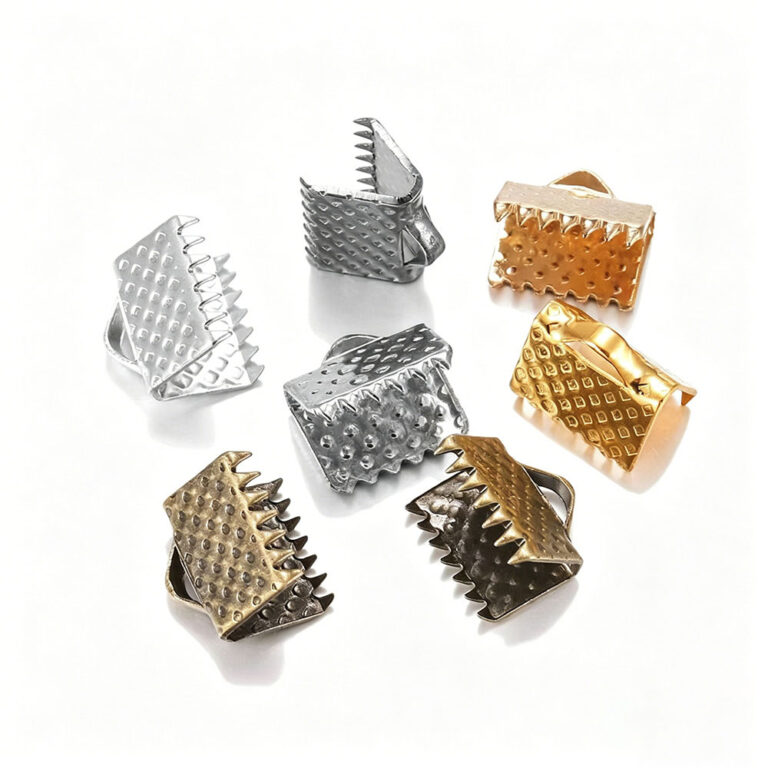 Ribbon Clamp End for Webbing and Leather Strap Hardware