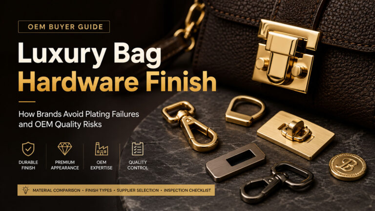 High‑quality luxury bag hardware finish showcase highlighting how to avoid plating failures and OEM manufacturing risks, following strict electroplating quality standards for bag hardware.