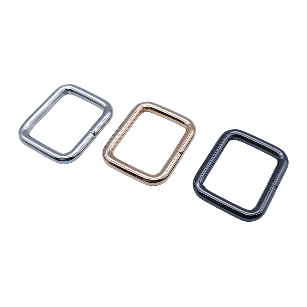 High-quality metal bag strap rings available in nickel, gold, and gunmetal finishes