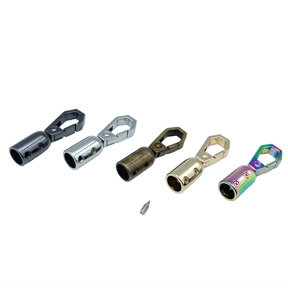 Multiple color options of metal cord end hook for handbag hardware customization