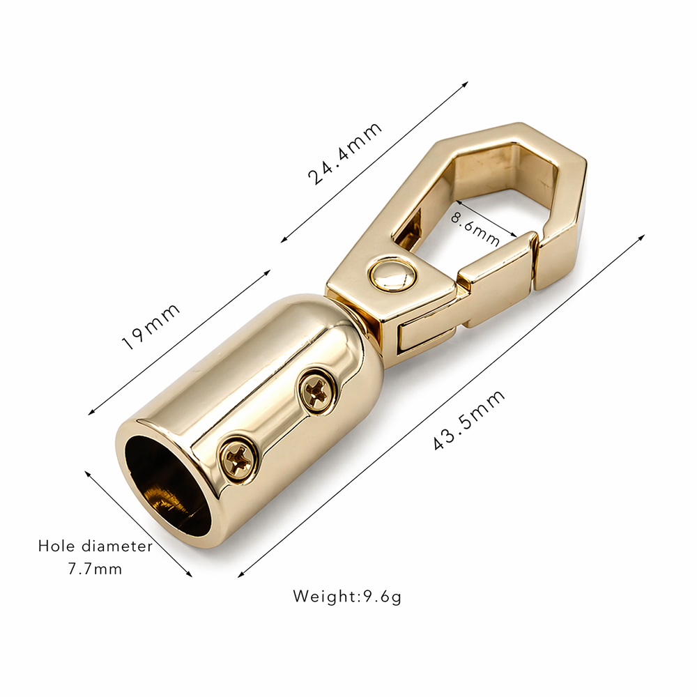 Metal cord end hook size dimensions for handbag hardware accessories