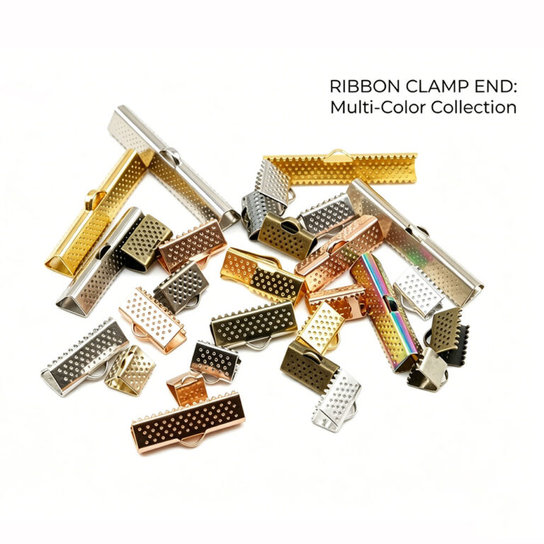Ribbon Clamp End for Webbing and Leather Strap Hardware