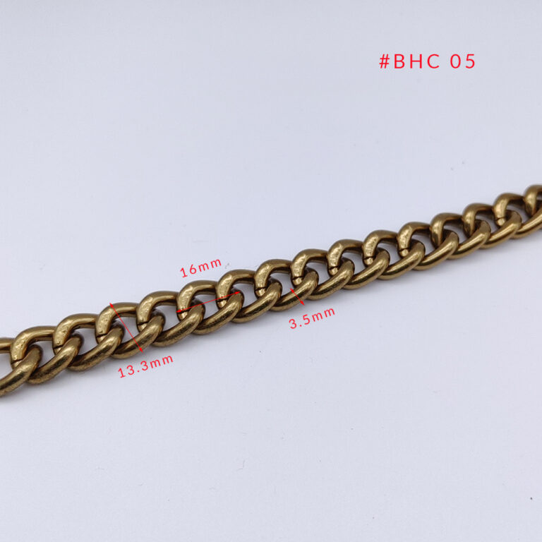 Technical parameter view showing exact dimensions for wholesale purse chain handles with a 100m MOQ.