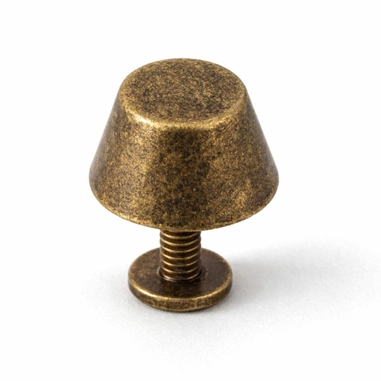 Antique brass purse bottom feet cone stud with vintage matte texture