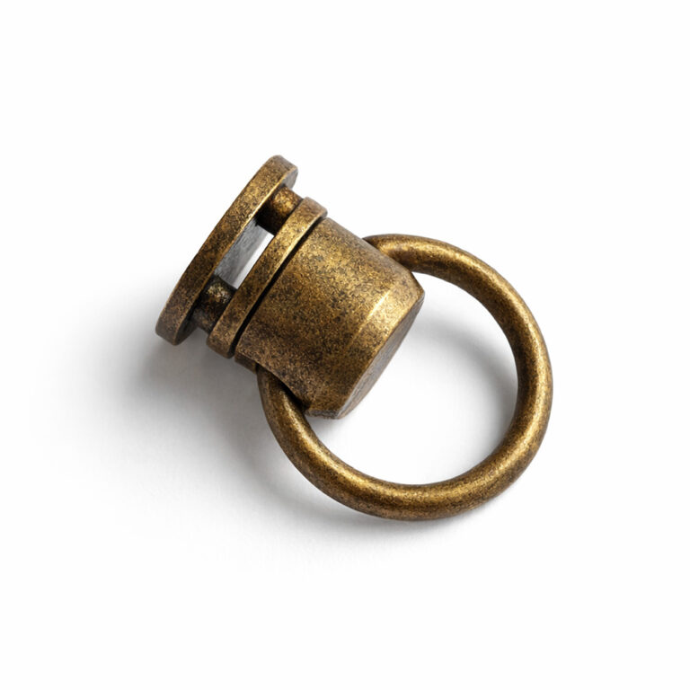 Six color options of zinc alloy o ring stud rivet including light gold, gunmetal, and rainbow for leathercraft fasteners.