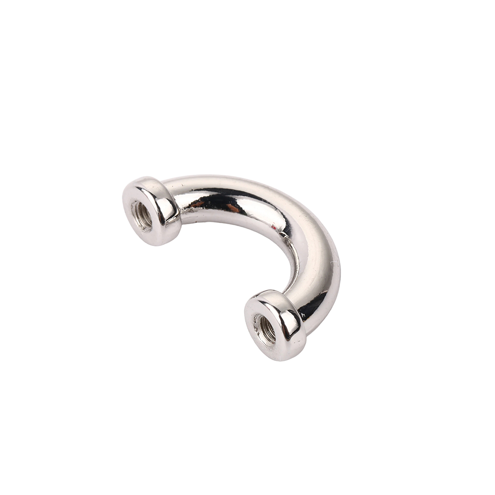Side angle of arched handbag strap anchors with screws, showcasing zinc alloy die casting structure by DG Buddy.