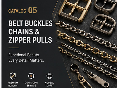 Functional handbag hardware including chains, zipper pulls and strap connectors for daily bag use