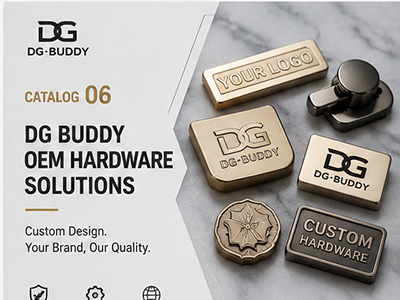 Custom OEM handbag hardware including logo plates, embossed metal parts and brand customization accessories