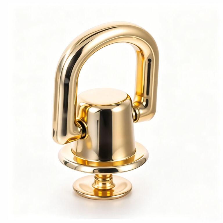 Set of gold screw-in swivel D-rings for luxury handbags