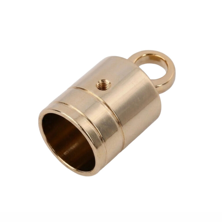 Gold zinc alloy tassel cap and metal bell cord lock for luxury bag leather tassel sleeve decoration