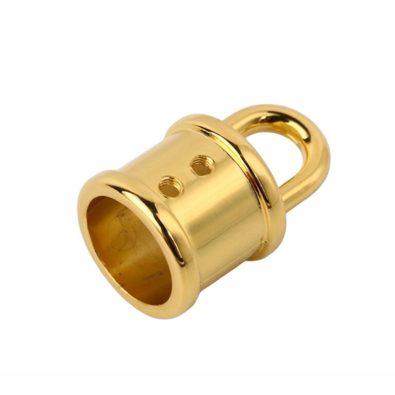 Gold zinc alloy tassel cap and metal bell cord lock for luxury bag leather tassel sleeve decoration