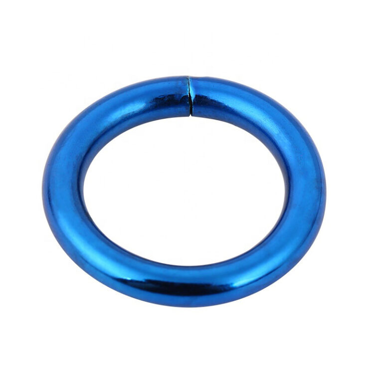 DG Buddy high-gloss black gunmetal O ring with seamless welded metal structure for handbag strap connector.