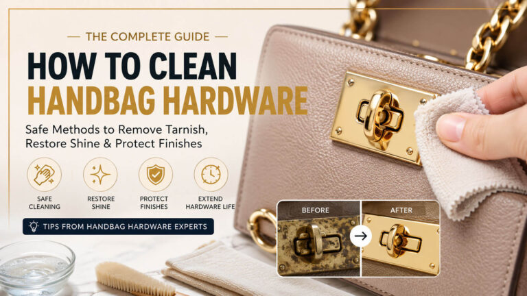 How to clean handbag hardware using safe methods to remove tarnish and protect plated finishes