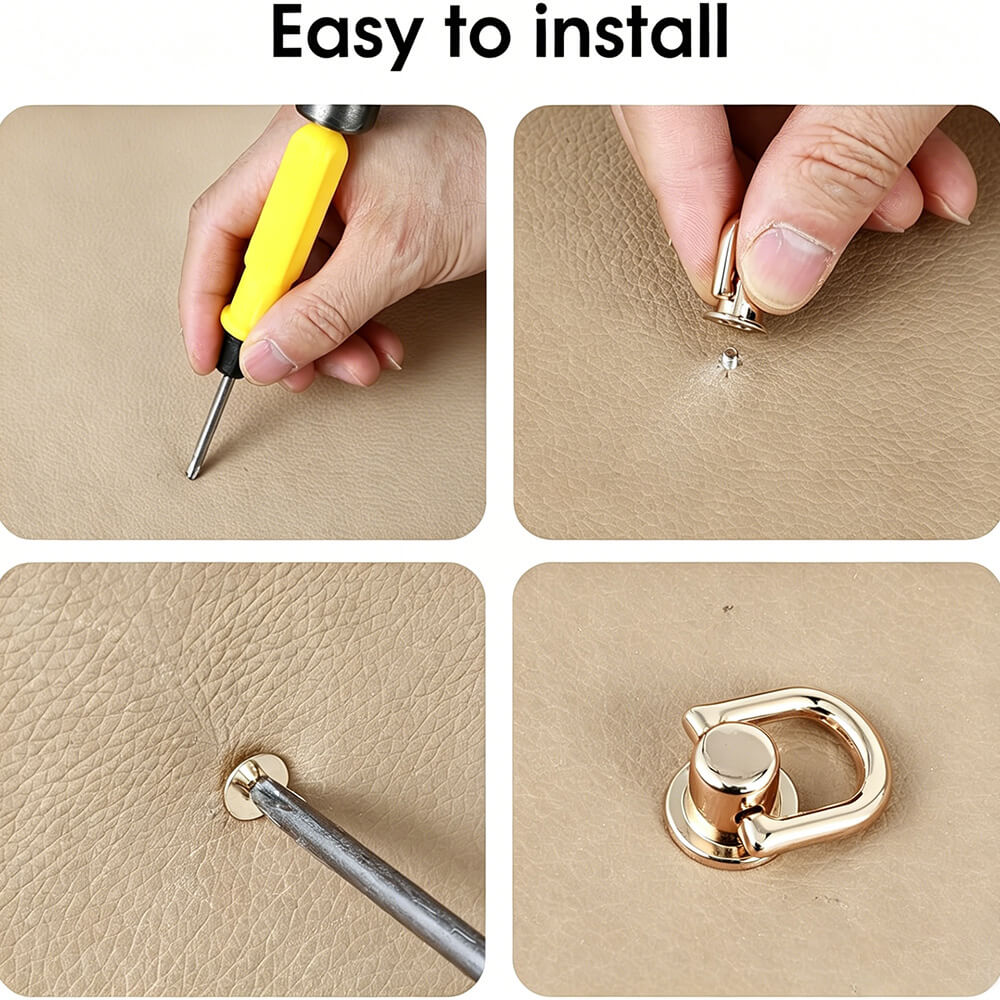 Professional installation steps for screw-back bag hardware