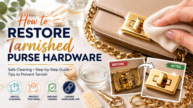 How to restore tarnished purse hardware using safe cleaning methods without damaging the plated finish