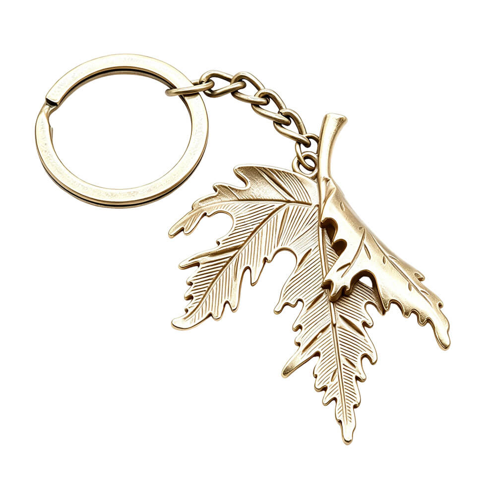 Light gold personalized metal keychain bulk for promotional keychain giveaways.