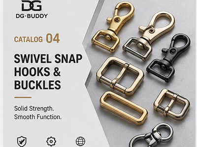 Metal bag buckles and swivel snap hooks for handbag straps and leather goods accessories