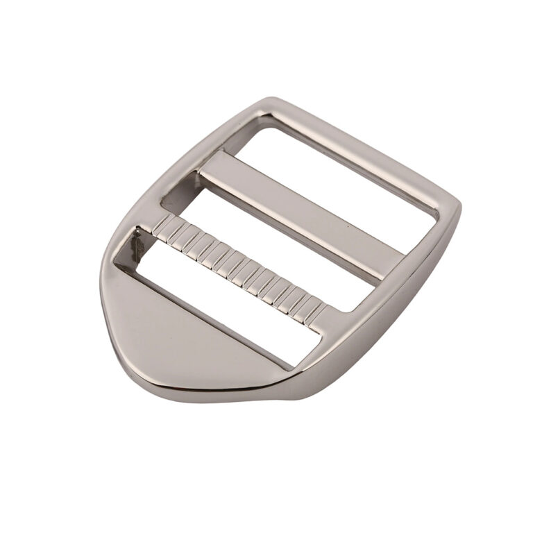 Gunmetal zinc alloy strap adjuster buckle with ribbed anti slip center bar