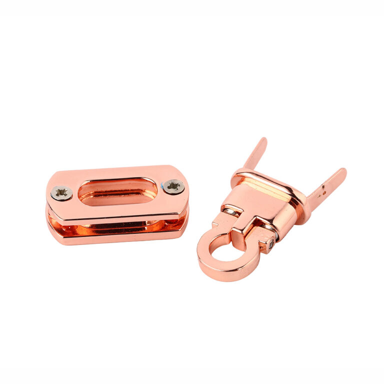 rose gold purse tuck lock front view metal tongue lock for purses fold over bag clasp