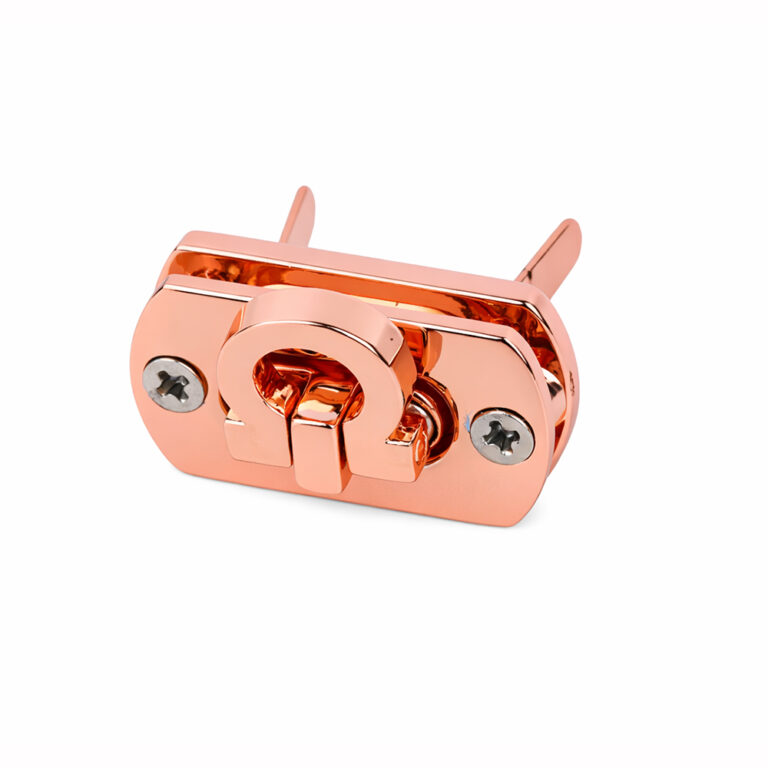 rose gold purse tuck lock front view metal tongue lock for purses fold over bag clasp