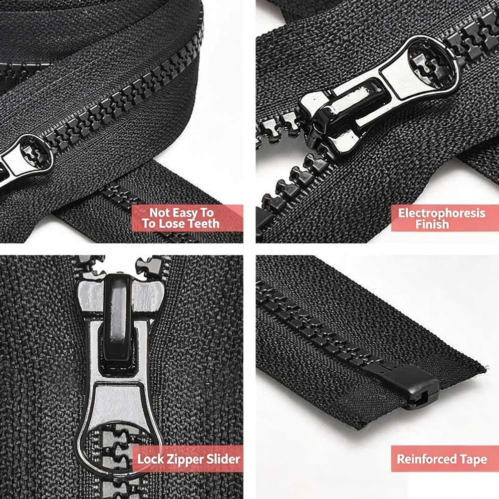 #5 Resin Teeth Zipper for Handbags highlighting Lock Zipper Slider and Reinforced Tape