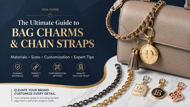Bag charms and chain straps 2026 guide featuring custom handbag chain straps, metal bag charms, and luxury hardware solutions for brands