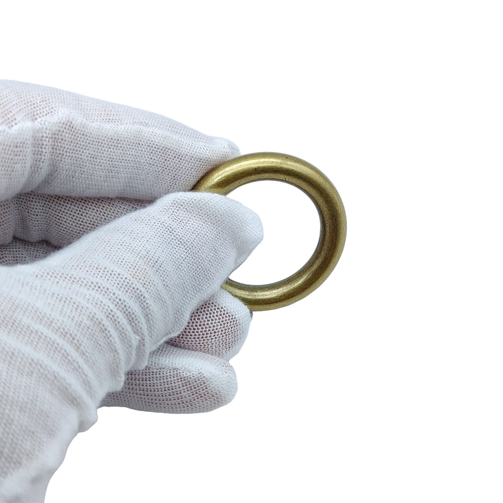 brass round ring connector used as leather goods hardware accessory