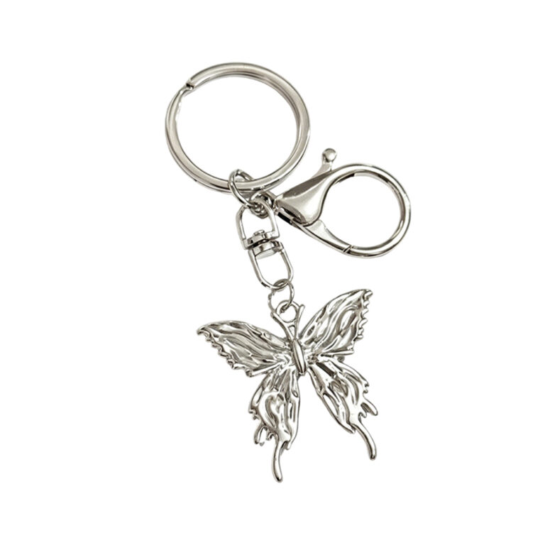 DG Buddy zinc alloy butterfly metal keychain with lobster clasp as handbag hardware charm