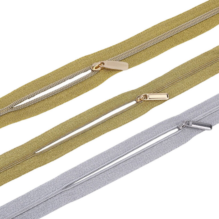 Gold coated nylon coil zipper by the yard for luxury handbags