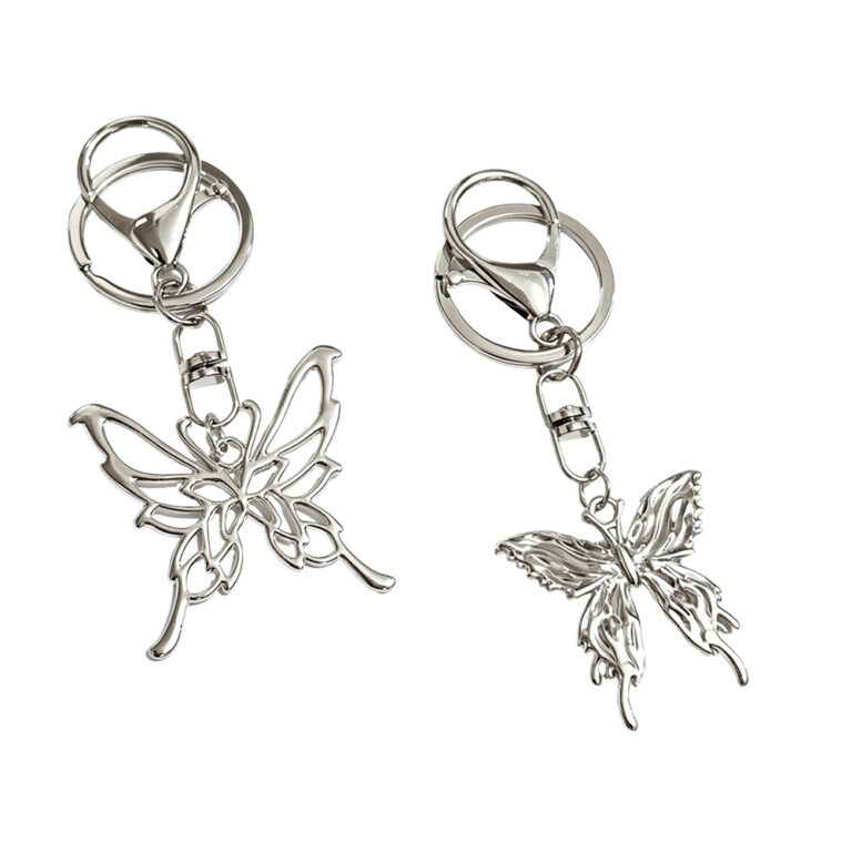 DG Buddy zinc alloy butterfly metal keychain with lobster clasp as handbag hardware charm