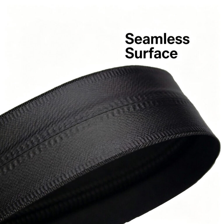 TPU coated zipper available in multiple sizes, ideal for down jackets, sportswear, and bags.