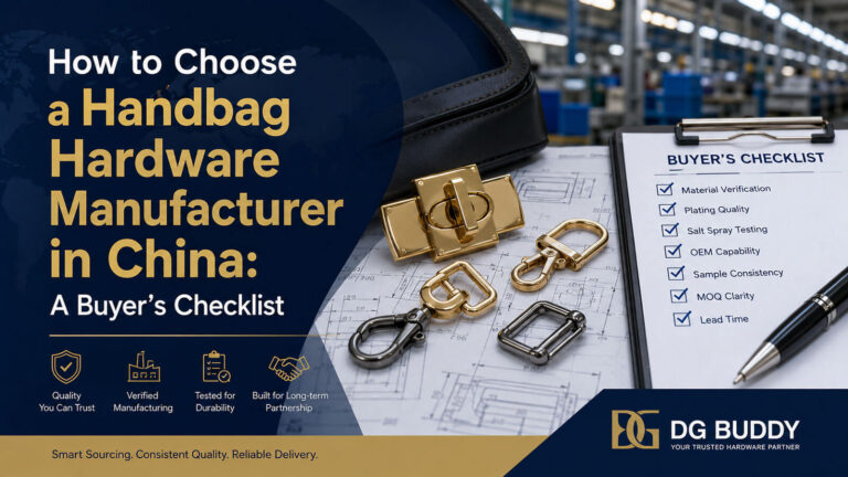 How to choose a handbag hardware manufacturer in China buyer's checklist Caption: A practical buyer's checklist for evaluating a handbag hardware manufacturer in China.