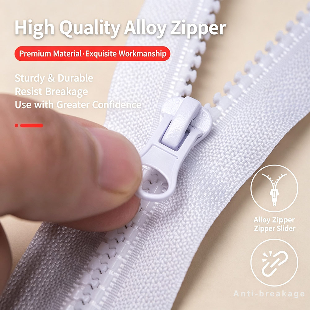 Large Tooth Zipper featuring High Strength Molded Teeth and Non-Corrosive Fasteners