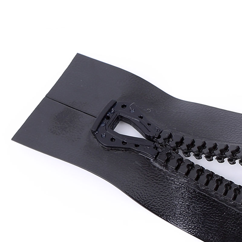 TPU waterproof zipper with TPU coated zipper tape and molded teeth.