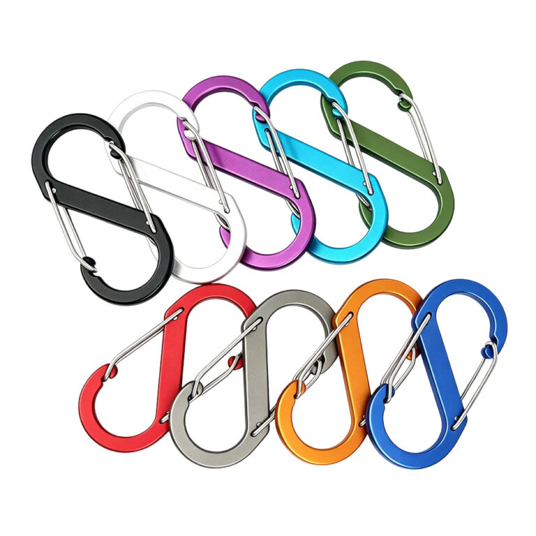 Matte olive green S hook carabiner clip with reliable spring steel gate wire.