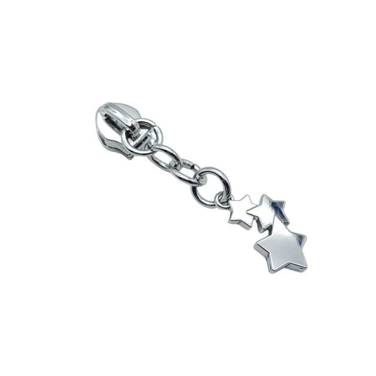 5# star chain zipper pull with double star charm and clasp for handbags