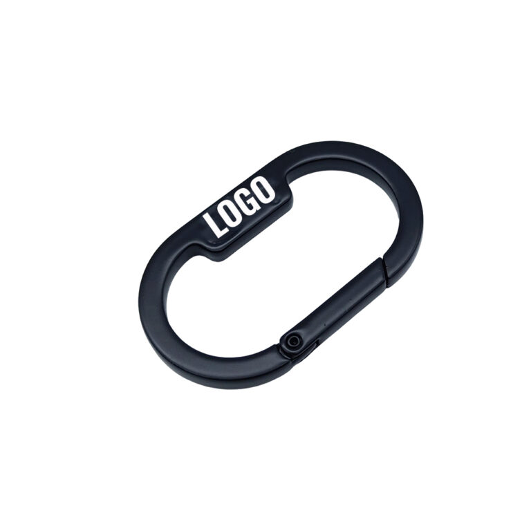 Custom spring gate O-ring hardware DG-RG050, 50mm zinc alloy with logo tab