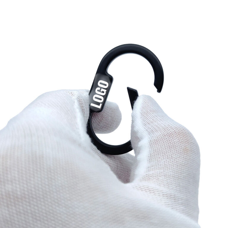 Custom spring gate O-ring hardware DG-RG050, 50mm zinc alloy with logo tab