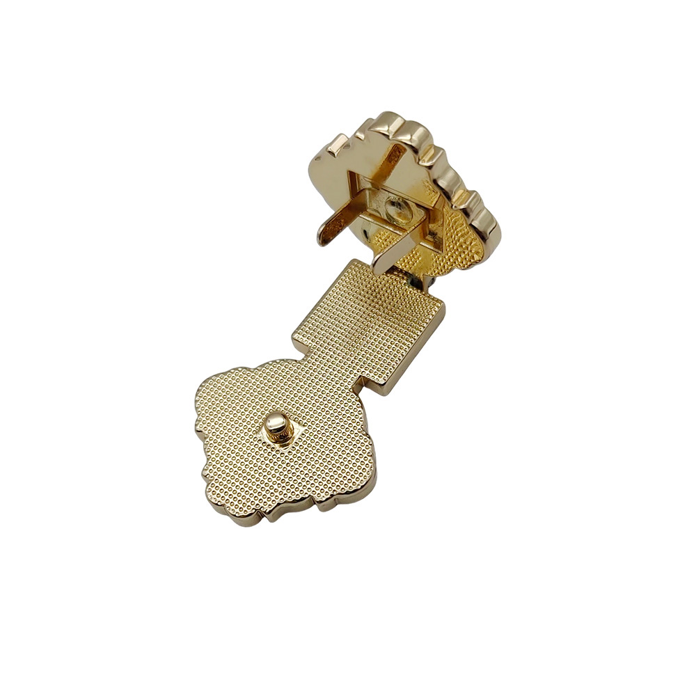 Gift box hinge clasp shown open with rear mounting plate and hinge mechanism